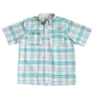 Habit Men's Solar Factor UPF 40+ Vented Short Sleeve‎ Plaid Shirt Size: Large